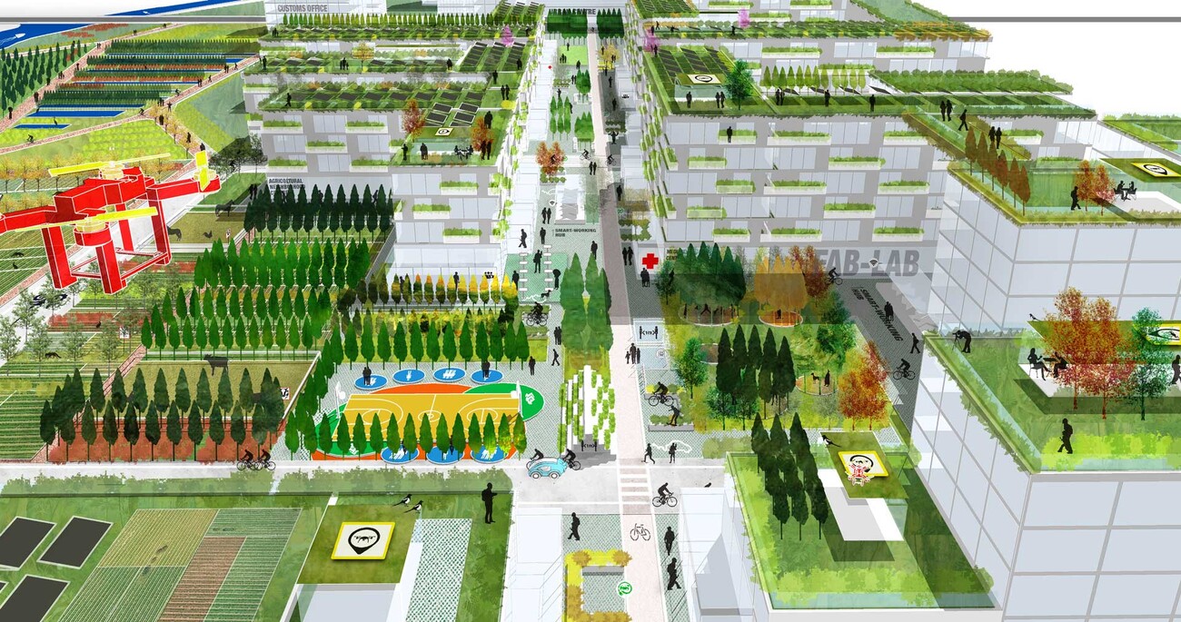 Tirana 2030 Masterplan Stadteil am Flussufer